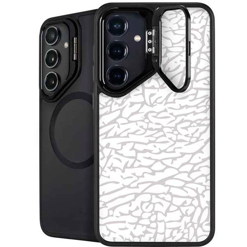Elephant Print White Galaxy S24 FE Kickstand Case